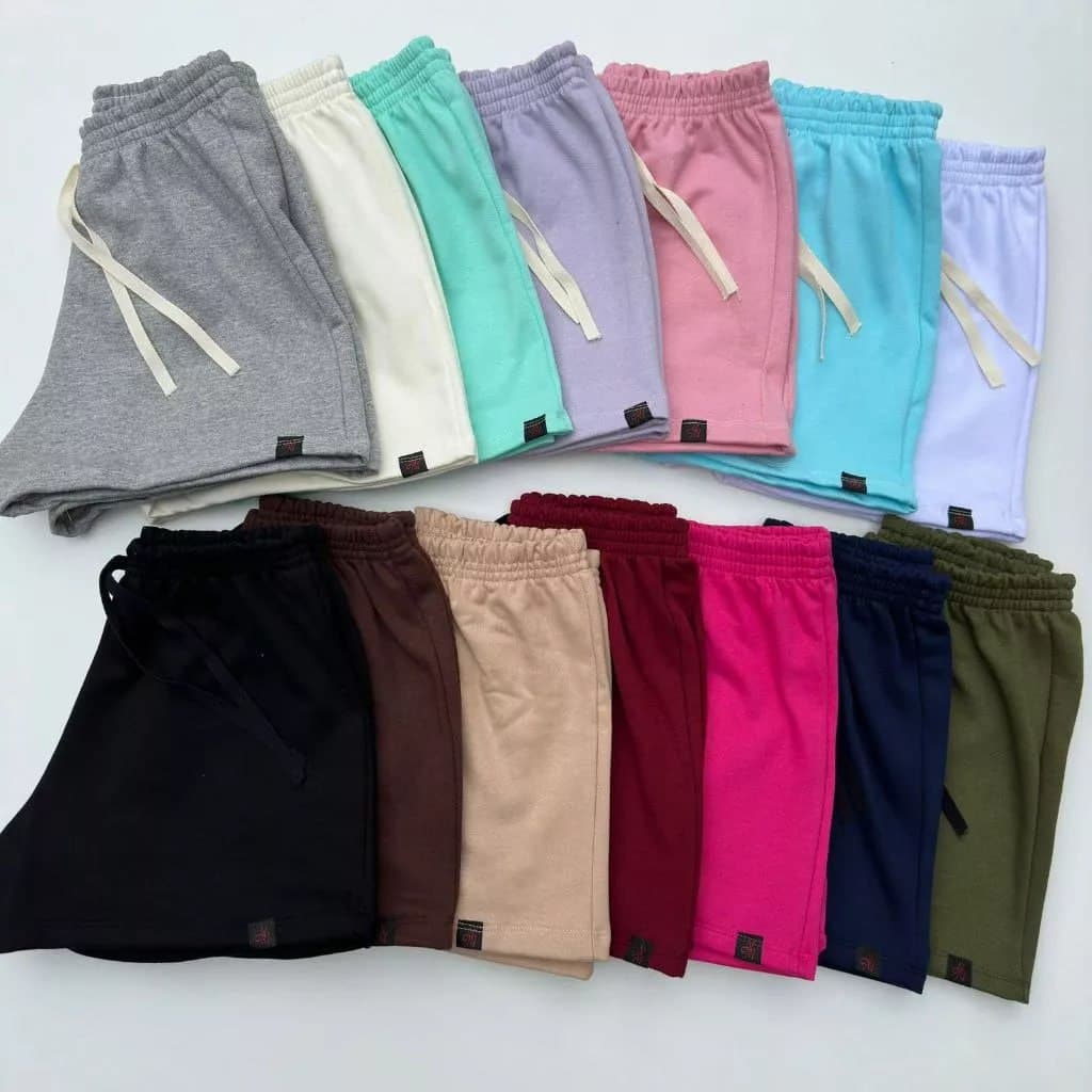 Kit 3 Shorts Moletom Feminino